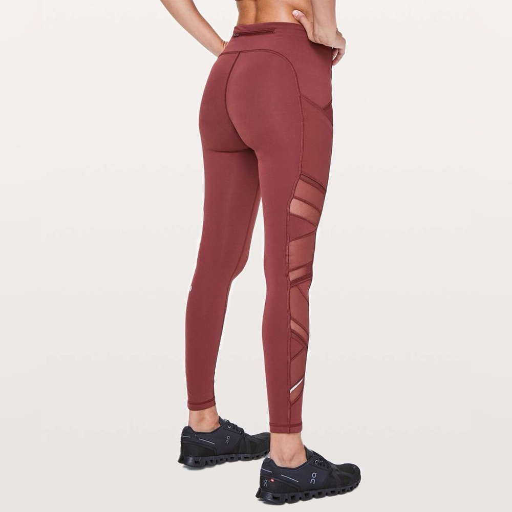 Lululemon Speed Up Tight Mesh Leggings / Size 4 / Red-Maroon